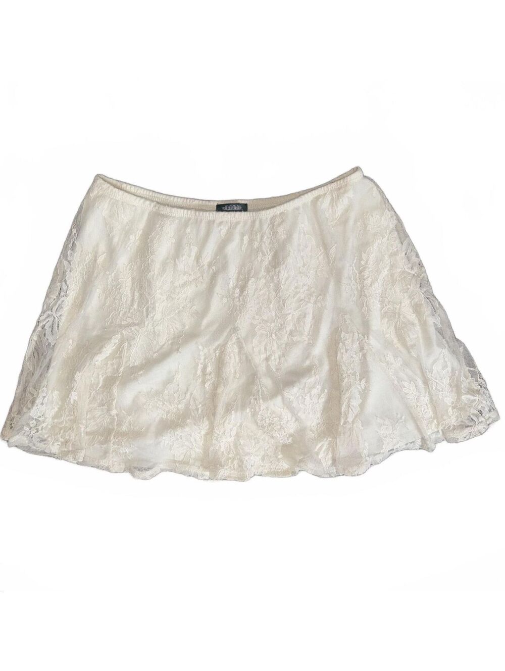 Wild Fable Cream Lace Mini Skirt Size Medium Y2K Coquette Sheer Overlay
